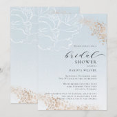 Soft Blue Gold Floral Vrijgezellenfeest Kaart (Voorkant / Achterkant)