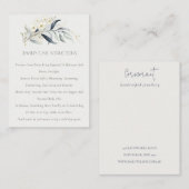 Soft Blue Gold Leafy Botanical Jewely Care Visitekaartje (Voorkant / Achterkant)