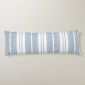 Soft Blue Herringbone Fern Striped Pattern Lichaamskussen (Achterkant)