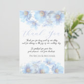 Soft Blue Himalayan Poppy Flower Garden Wedding  Bedankkaart (Staand voorkant)