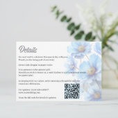 Soft Blue Himalayan Poppy Flower Garden Wedding  Informatiekaartje (Staand voorkant)