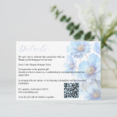 Soft Blue Himalayan Poppy Flower Garden Wedding  Informatiekaartje (Staand voorkant)