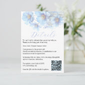 Soft Blue Himalayan Poppy Flower Garden Wedding  Informatiekaartje (Staand voorkant)