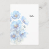 Soft Blue Himalayan Poppy Flower Garden Wedding  Informatiekaartje (Achterkant)