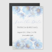 Soft Blue Himalayan Poppy Flower Garden Wedding  Magnetische Uitnodiging (Voorkant / Achterkant)