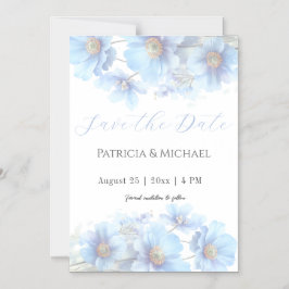 Soft Blue Himalayan Poppy Flower Garden Wedding  Magnetische Uitnodiging