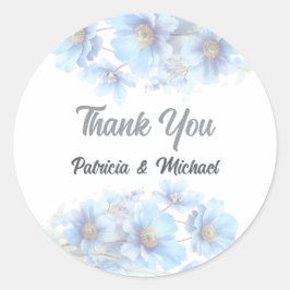 Soft Blue Himalayan Poppy Flower Garden Wedding  Ronde Sticker