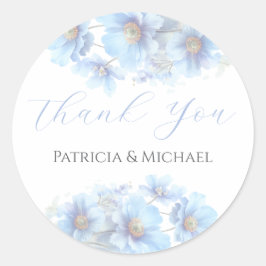 Soft Blue Himalayan Poppy Flower Garden Wedding  Ronde Sticker