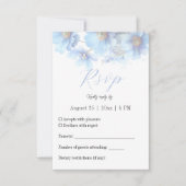 Soft Blue Himalayan Poppy Flower Garden Wedding RSVP Kaartje (Voorkant)