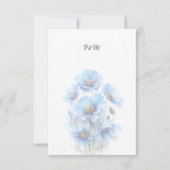 Soft Blue Himalayan Poppy Flower Garden Wedding RSVP Kaartje (Achterkant)