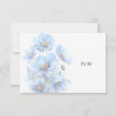 Soft Blue Himalayan Poppy Flower Garden Wedding RSVP Kaartje (Achterkant)