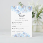 Soft Blue Himalayan Poppy Flower Garden Wedding  RSVP Kaartje (Staand voorkant)