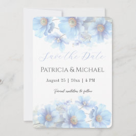 Soft Blue Himalayan Poppy Flower Garden Wedding  Save The Date