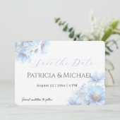 Soft Blue Himalayan Poppy Flower Garden Wedding  Save The Date (Staand voorkant)