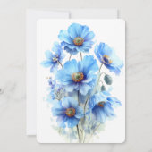 Soft Blue Himalayan Poppy Flower Garden Wedding  Save The Date (Achterkant)