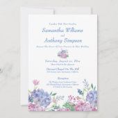 Soft Blue, Hydrangea Flowers, Weddenschap Kaart (Voorkant)