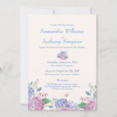 Soft Blue, Hydrangea Flowers, Weddenschap Kaart (Voorkant)