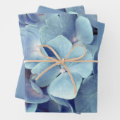 Soft Blue Hydrangea Pattern Inpakpapier Vel (In situ)
