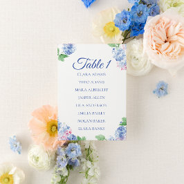 Soft Blue Hydrangea Wedding Seating Chart Card Kaart