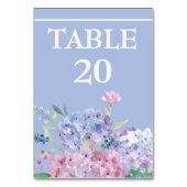 Soft Blue, Hydrangeas Wedding Reception Dining Kaart (Voorkant)