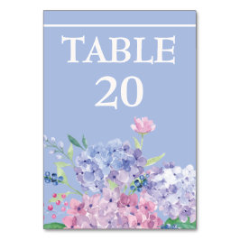 Soft Blue, Hydrangeas Wedding Reception Dining Kaart