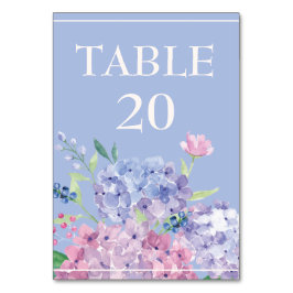 Soft Blue, Hydrangeas Wedding Reception Dining Kaart