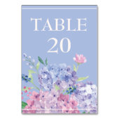 Soft Blue, Hydrangeas Wedding Reception Dining Kaart (Achterkant)