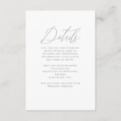 Soft Blue met Calligrafie Weddenschap Informatiekaartje (Voorkant)