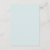 Soft Blue met Calligrafie Weddenschap Informatiekaartje (Achterkant)