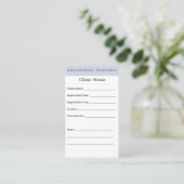 Soft Blue Minimal Appointment Card Afsprakenkaartje (Staand voorkant)