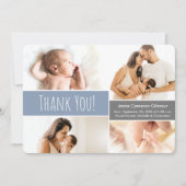 Soft Blue Modern Baby Photo Collage Bedankkaart (Voorkant)