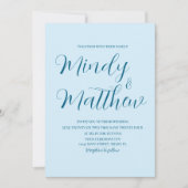 Soft Blue on Blue Couple Wedding Invitation Kaart (Voorkant)