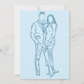 Soft Blue on Blue Couple Wedding Invitation Kaart (Achterkant)