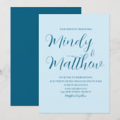 Soft Blue on Blue Wedding Invitation Kaart (Voorkant / Achterkant)