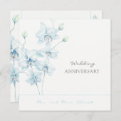 Soft Blue Orchid Wedding Jubileum elk jaar Kaart (Voorkant / Achterkant)