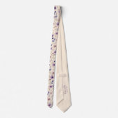 Soft Blue & Paarse Cosmos Wildflower Wedding Stropdas (Achterkant)