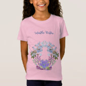Soft Blue Pastel Hydrangeas Paarse Lila Verjaardag T-shirt (Voorkant)