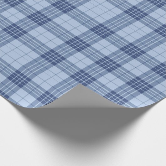 Soft Blue Plaid Seamless Pattern Cadeaupapier (Hoek)