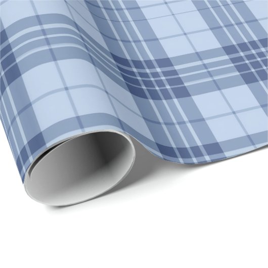 Soft Blue Plaid Seamless Pattern Cadeaupapier (Rol Hoek)