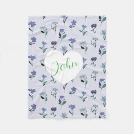 Soft Blue Purple Pink Floral Pattern Baby Blanket  Fleece Deken