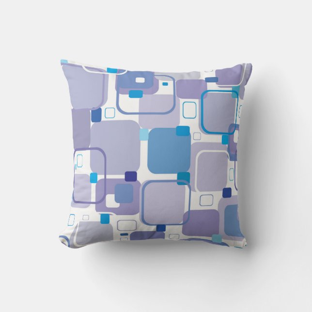 “Soft Blue & Purple  Square Throw Pillow Kussen (Voorkant)