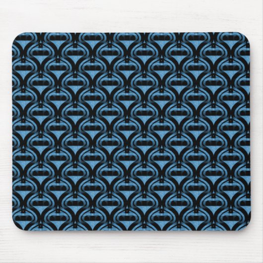Soft Blue Retro Cool Mousepad Muismat (Voorkant)