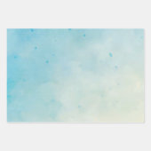 Soft Blue & Roos Aquarel Gift Bag Inpakpapier Vel (Voorkant 3)