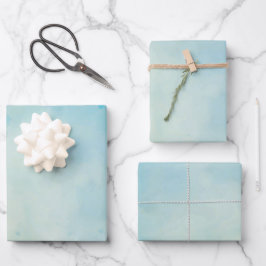 Soft Blue & Roos Aquarel Gift Bag Inpakpapier Vel
