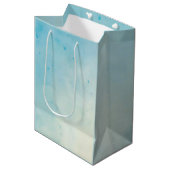 Soft Blue & Roos Aquarel Gift Bag Medium Cadeauzakje (Voorkant Gekanteld)