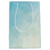 Soft Blue & Roos Aquarel Gift Bag Medium Cadeauzakje (Voorkant)