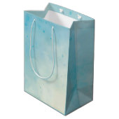 Soft Blue & Roos Aquarel Gift Bag Medium Cadeauzakje (Achterkant Gekanteld)