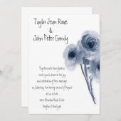 Soft Blue Rozen huwelijksuitnodiging Kaart (Voorkant / Achterkant)