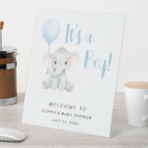 Soft Blue Schattige Elephant Modern Baby shower