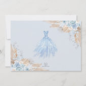 Soft Blue Silver Quinceañera Princess Dress Photo Kaart (Achterkant)
